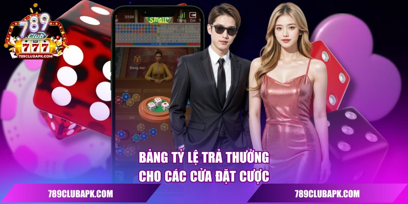 Bảng tỷ lệ trả thưởng cho các cửa đặt cược